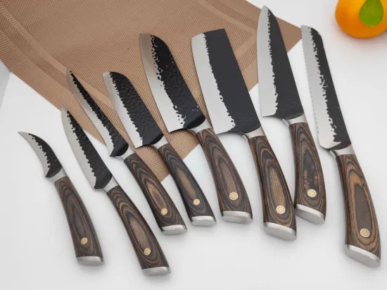 Coltello da cucina in acciaio inossidabile, coltello da chef Santoku Kinfe, set di coltelli per il pane